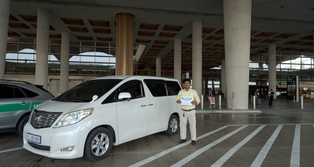 Phnom Penh Airport Transfer Driver with Toyota Alphard at PNH